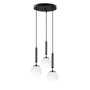Opviq 11465 Lámpara de Araña Moderna, Metálica y de Cristal con Estilos Industrial y Escandinavo, Altura Ajustable, Blanco/Negro